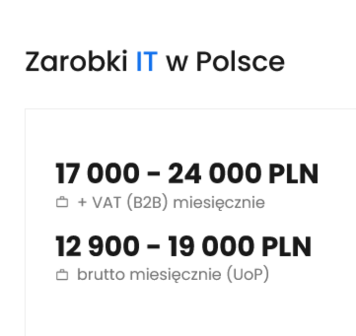 Zarobki IT